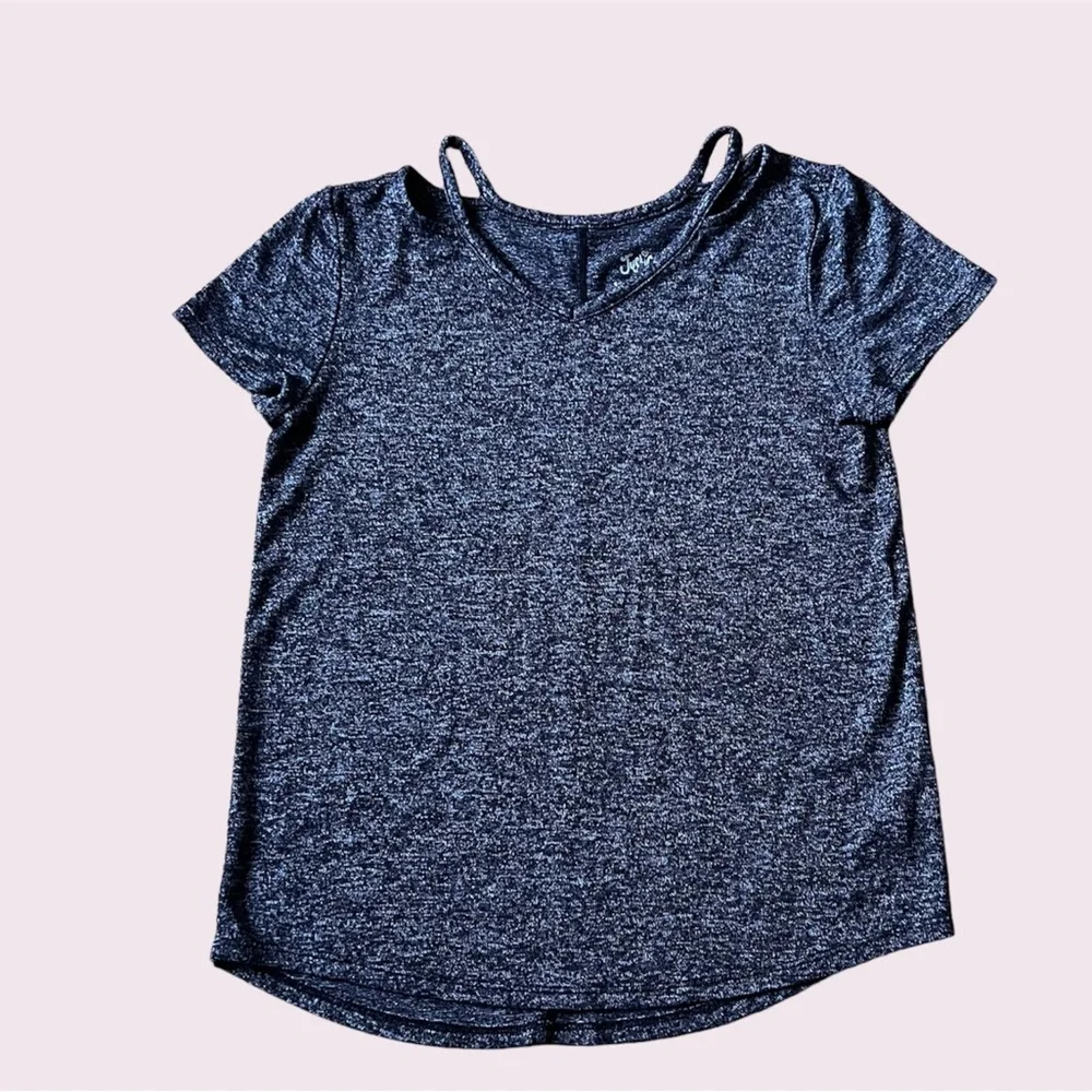 Justice Girls Short Sleeve Stretchy Top Charcoal Gray Size 12
